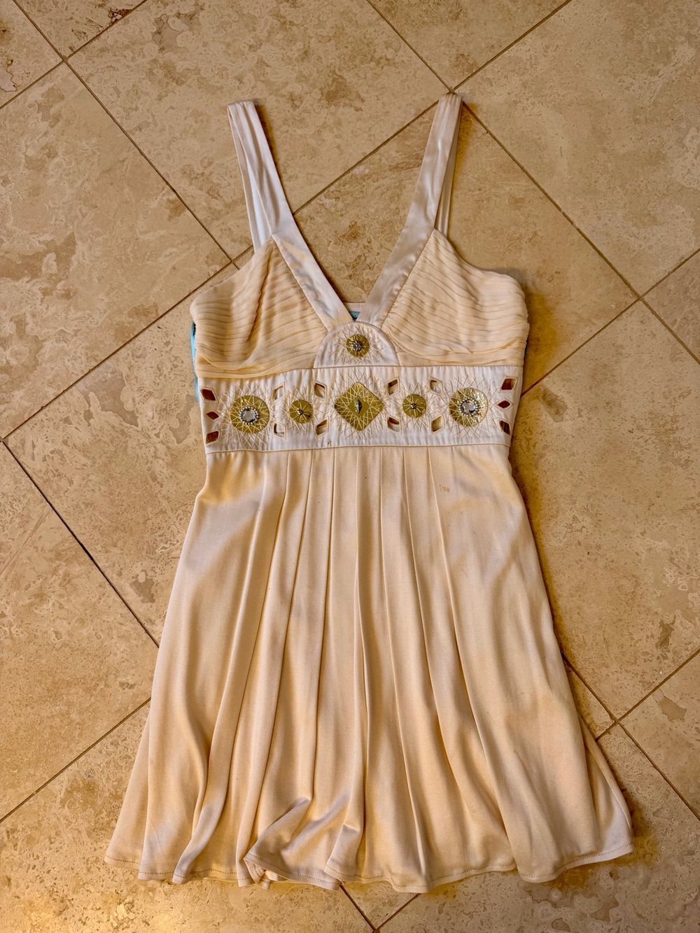 Marciano Cream Embellished Midi Dress
